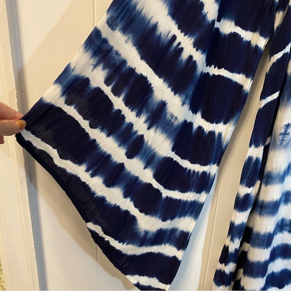 NWT Johnny Was Baillon Tunic Tie Dye Stripe Dress Blue Bell Sleeves PG2003-417 - Picture 7 of 13